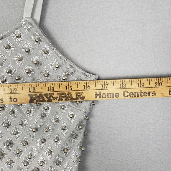 Lascana For Venus Sz L Silver Sparkle Bodycon Mini Dress Bling Sequin NYE Party - Picture 5 of 11